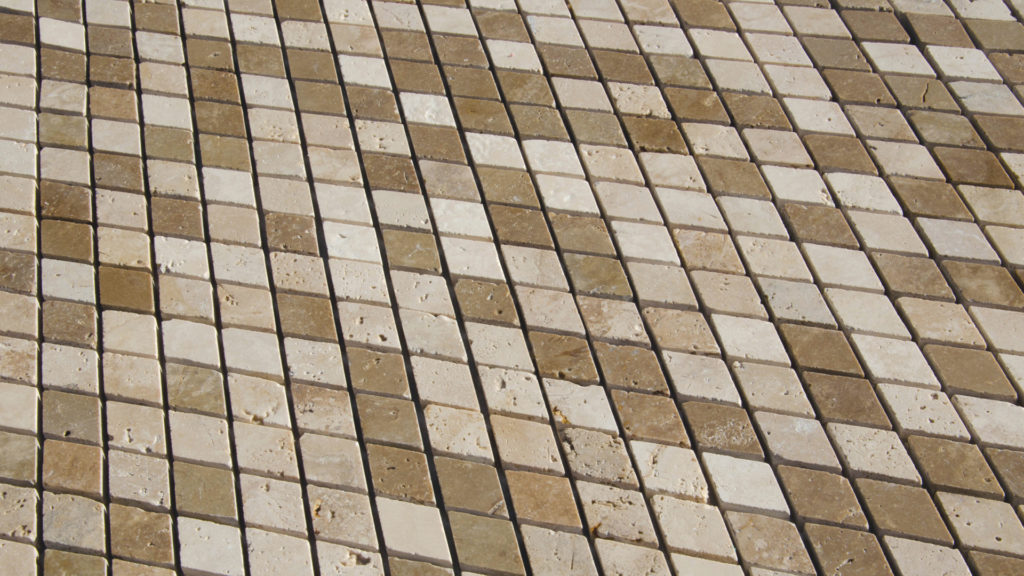 Travertine mosaic "Arlecchino Tuscany Mix" Polished