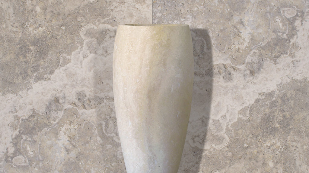 Freestanding travertine sink “Corno”