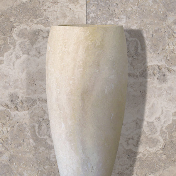 Freestanding travertine sink “Corno”