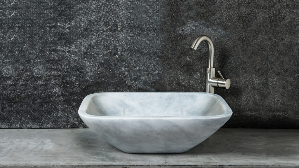 Lavabo rettangolare in marmo “Crib Grey”