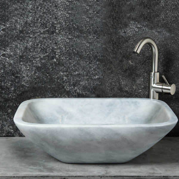 Lavabo rettangolare in marmo "Crib Grey"