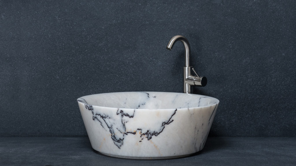 Lavabo rotondo in marmo “Simple Lilac”