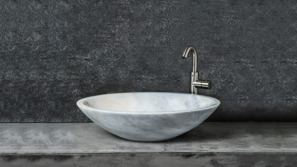 Ovales Waschbecken aus Marmor „Ovetto Grey“