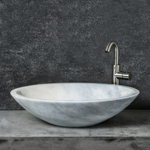 Ovales Waschbecken aus Marmor „Ovetto Grey“