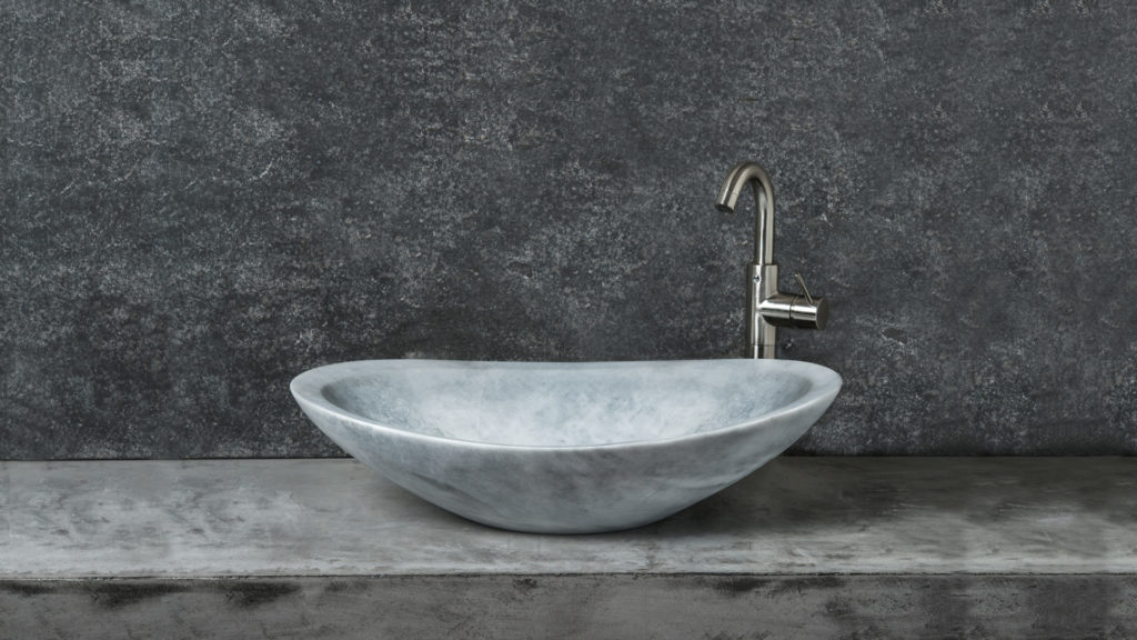 Ovales Waschbecken aus Marmor „Ovetto New Grey“