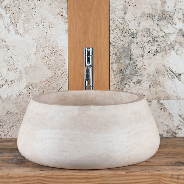 Countertop travertine washbasin "Pozzo"