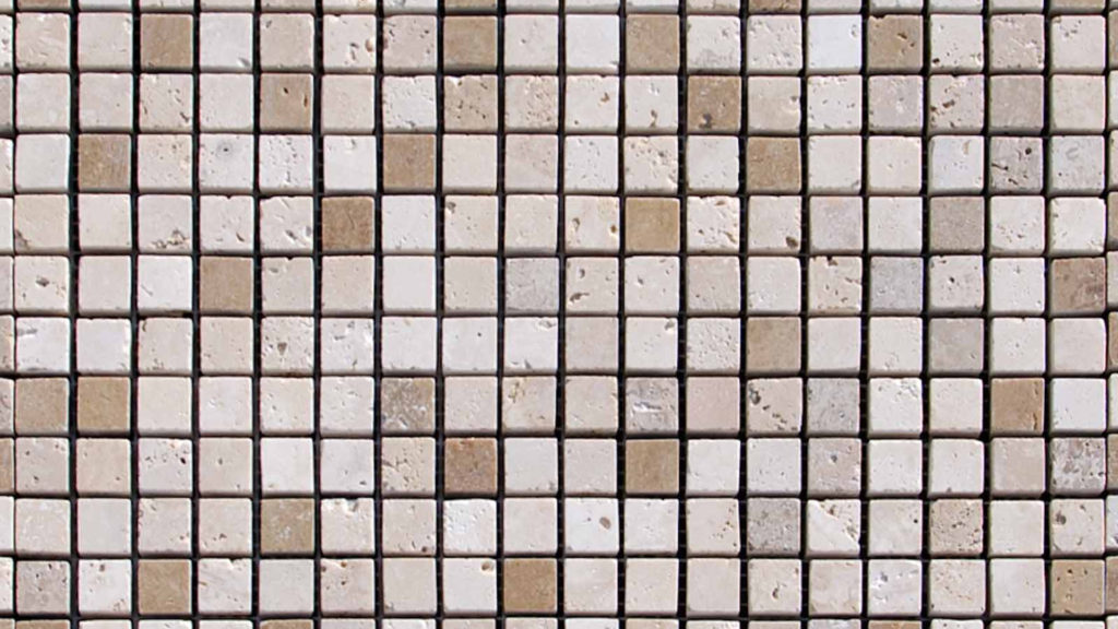 Mosaik aus Travertin „1,5x1,5 Tuscany Mix“ geschliffen