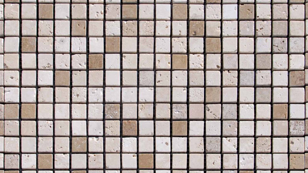 Mosaik aus Travertin „1,5x1,5 Tuscany Mix“ geschliffen