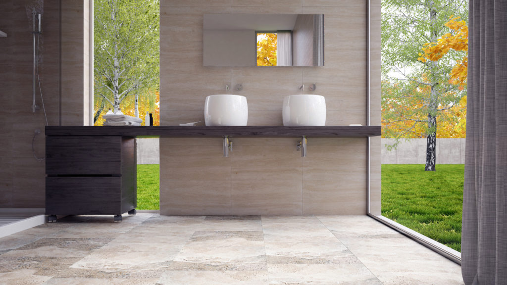 Vein-cut travertine "Zebra Chiara"