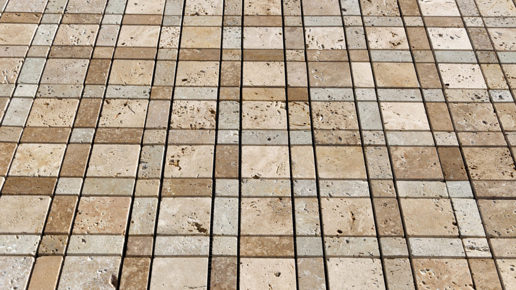 Travertine mosaic “Burberry Mix” Polished