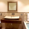 Rectangular travertine sink "Foglio Grande"