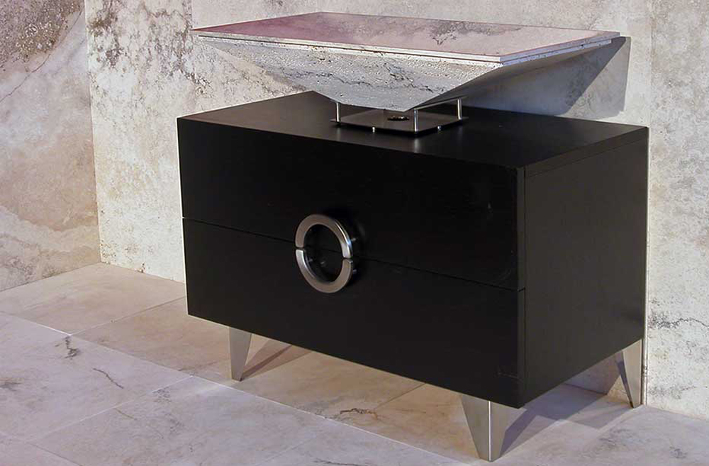 Mobile da bagno “Linari” in legno e travertino