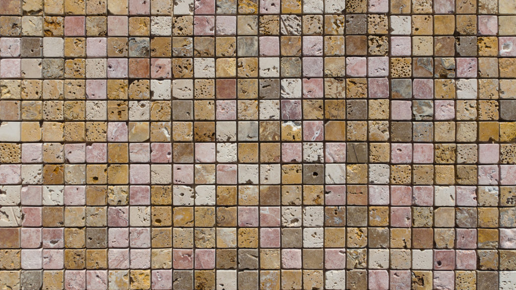 Mosaik aus Travertin „3x3 cm Coral Mix“ Rustico