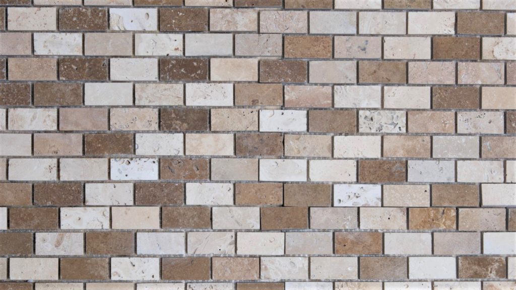 Mosaik aus Travertin „2,5×5,0 Tuscany Mix“ geschliffen