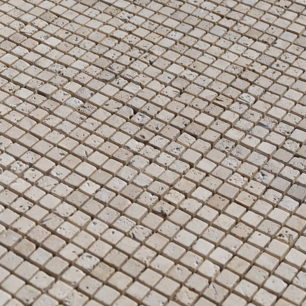 Travertine mosaic “1.5x1.5 Light Blend” Pebble