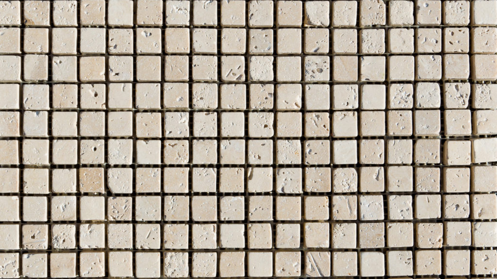 Travertine mosaic “1.5x1.5 Light Blend” Pebble