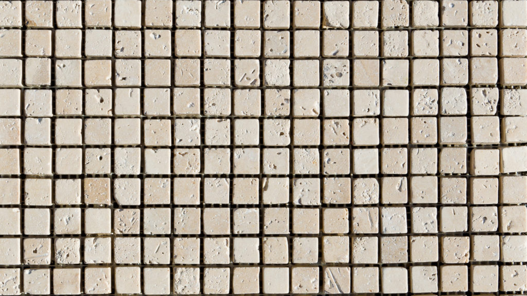 Mosaico in travertino "1,5×1,5 Light Blend" Ciottolo