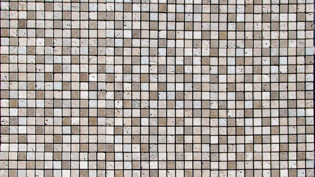 Travertine mosaic “2.5x2.5 Tuscany Mix" Pebble