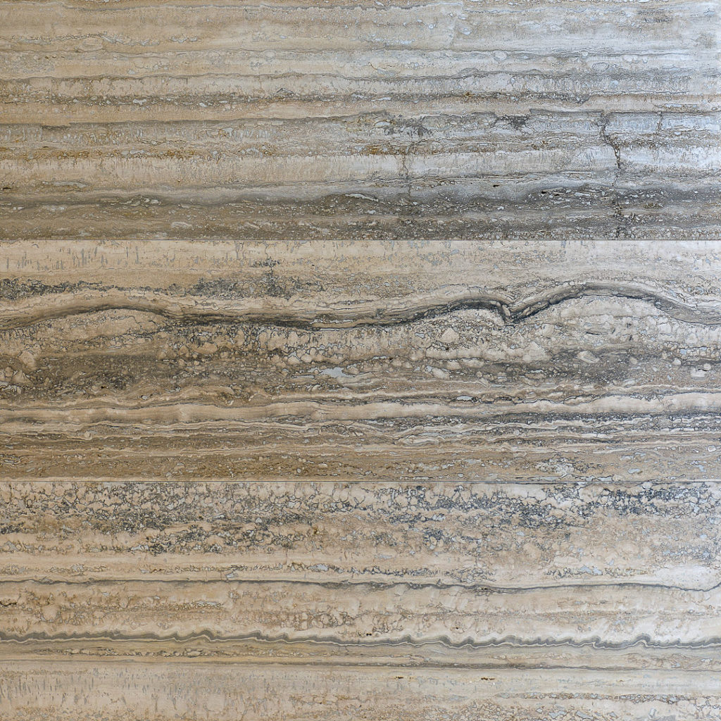 Vein-cut travertine “Zebra Silver Grey”