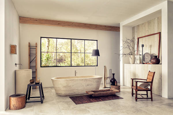 Marie claire maison vasca in pietra di rapolano paris porta leleganza nel tuo bagno