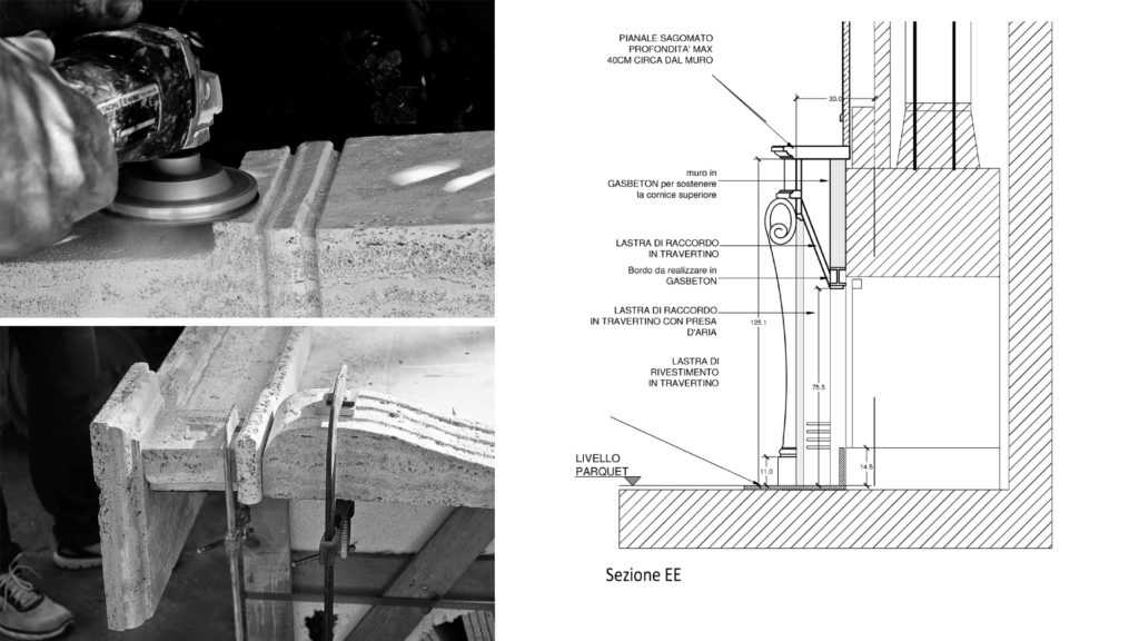 A sculptural fireplace