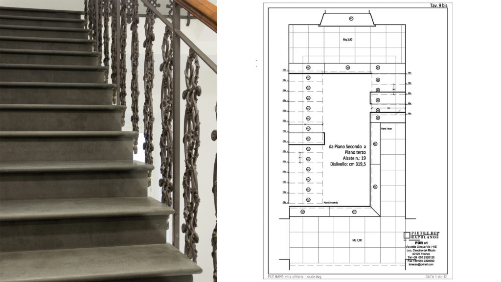 Progetto scala in pietra