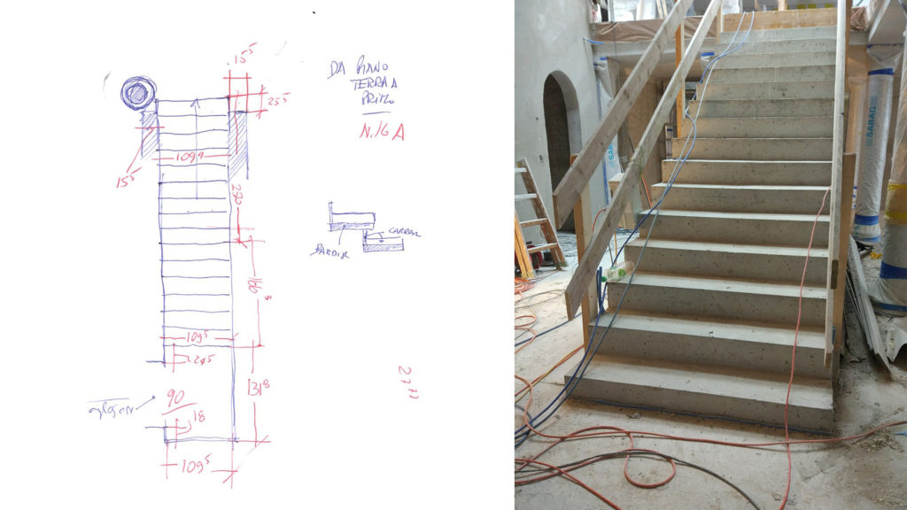 Progetto scala in pietra