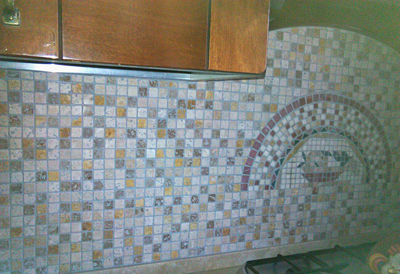mosaico in travertino per cucina rivestimento parete