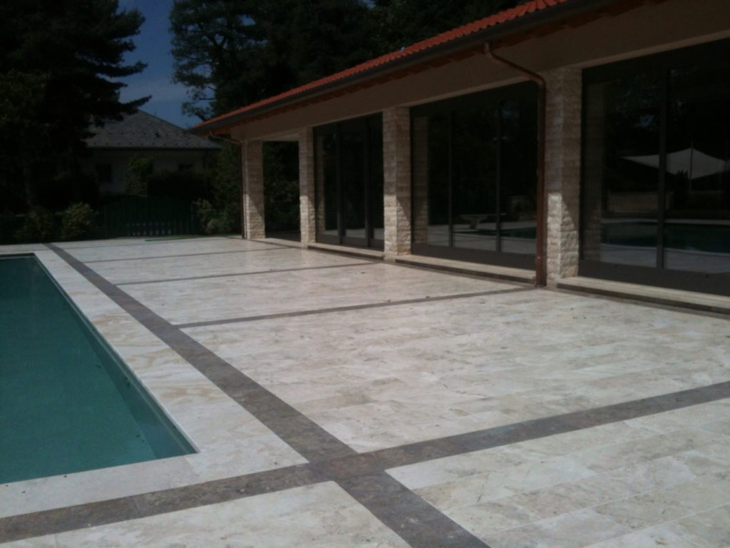 Swimming pool and outdoor in travertine