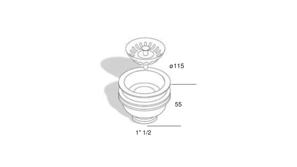 “Basket” kitchen sink drain