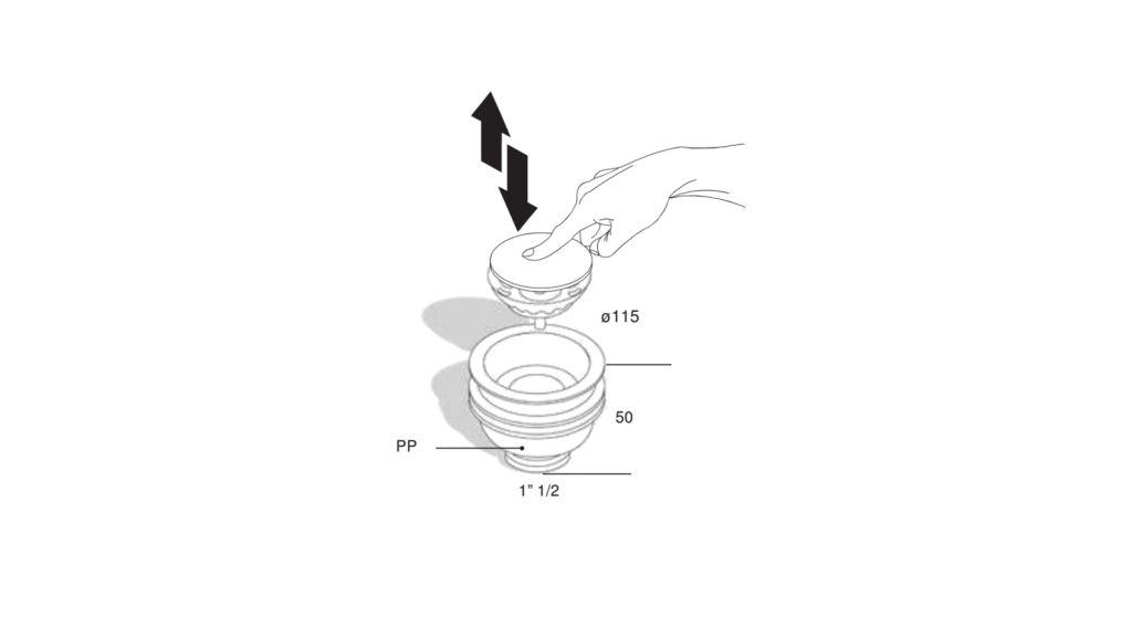 “Up & Down” kitchen sink drain