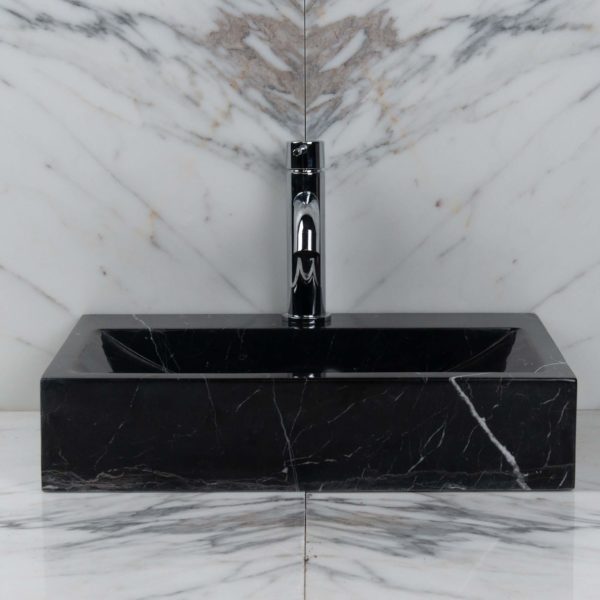 Lavabo piccolo in marmo nero "Back Black"