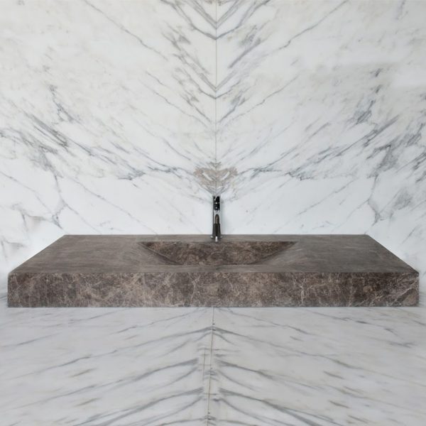 Lavabo countertop in marmo emprador