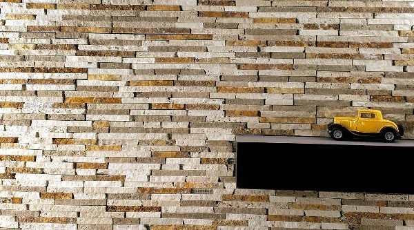 Mosaico travertino parete pietre di rapolano