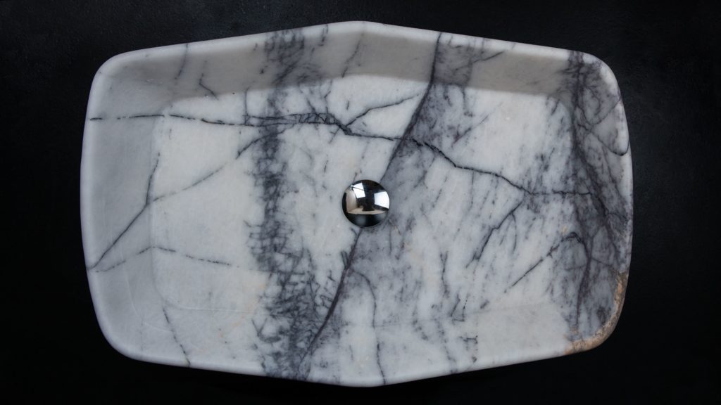 Rectangular marble washbasin "Vassoio Lilac"