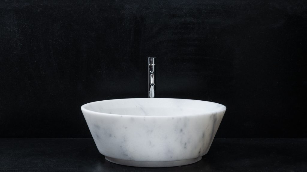 Lavabo tondo in marmo bianco “Simple CT”