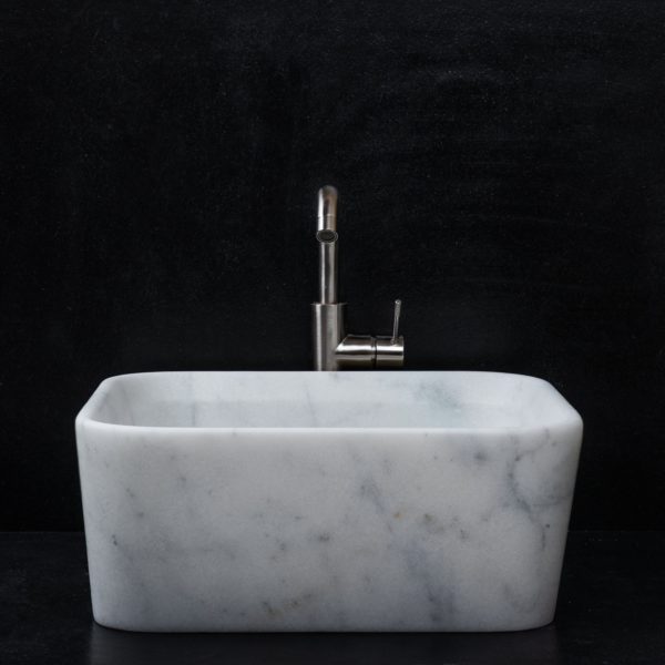Quadratisches Waschbecken aus Marmor „Square Carrara T“