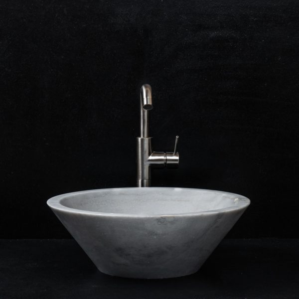 Lavabo piccolo tondo in marmo  "Talla Grey"