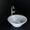Kleines rundes Waschbecken aus Marmor „Talla Grey“