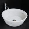 Lavabo tondo in marmo bianco "Simple CT"