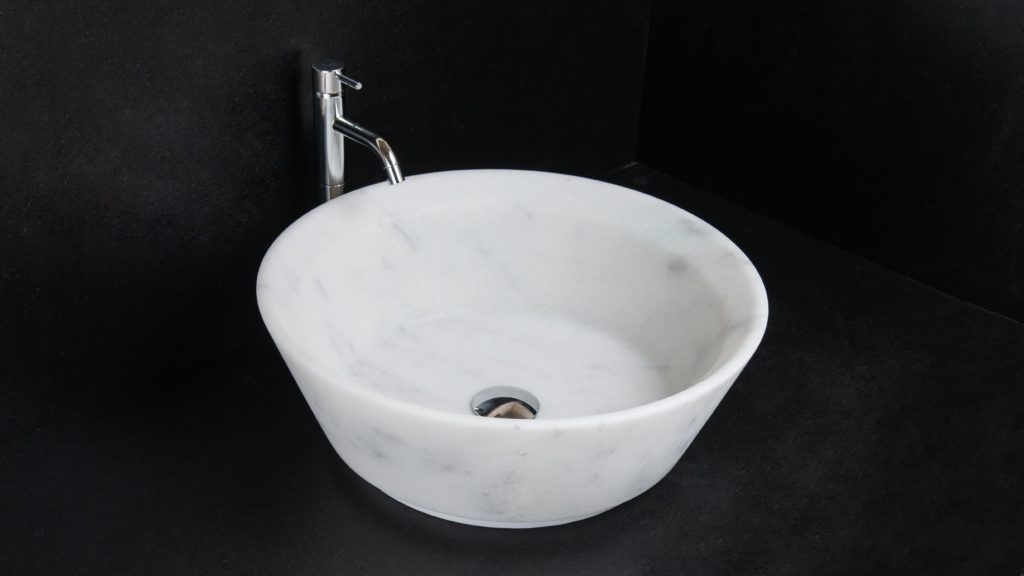 Lavabo tondo in marmo bianco "Simple CT"