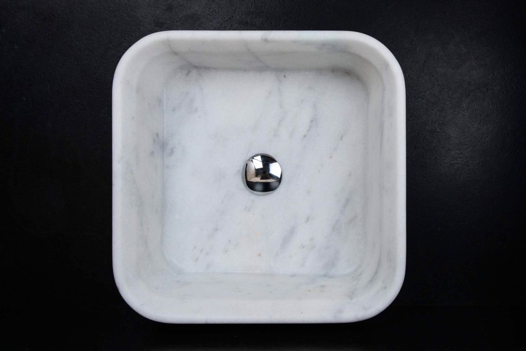 Square marble washbasin "Square Carrara T"