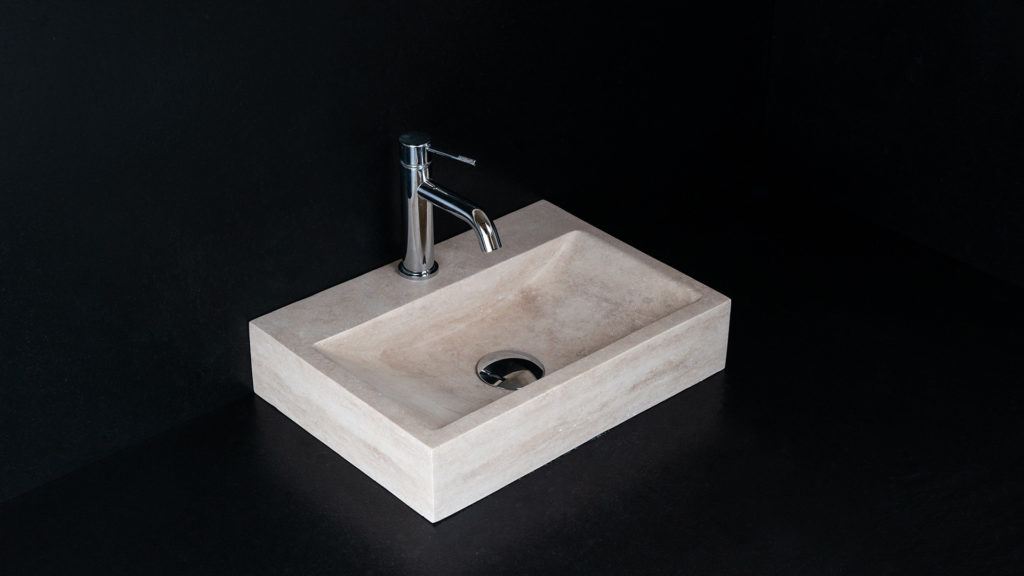 Lavabo piccolo in travertino "Back CH"