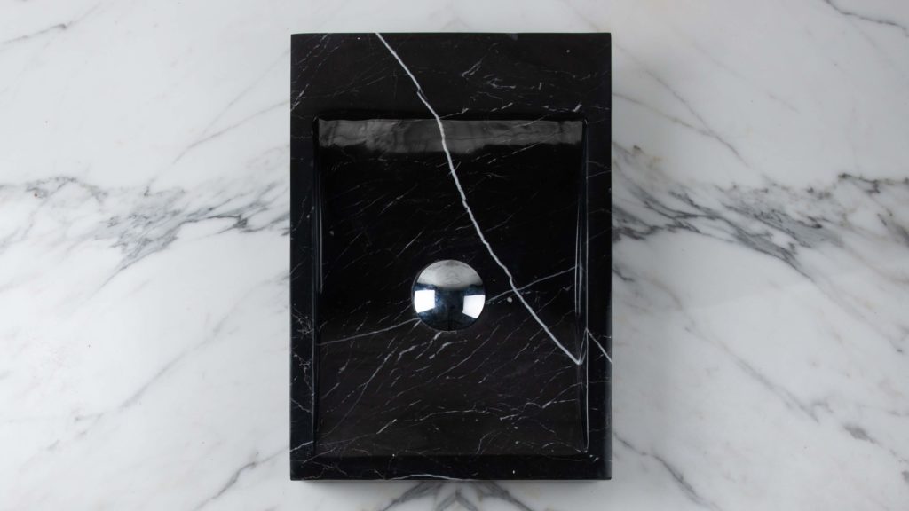 Small washbasin in black marble "Side Black"