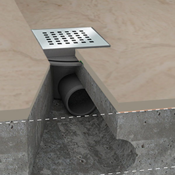 Channels for built-in shower with thin bed waterproofing system