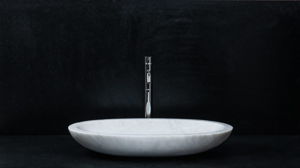 Oval marble washbasin "Smooth Carrara T"