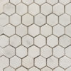 Mosaik in weißem Marmor  „Esagono 4.8“ Hochglanz