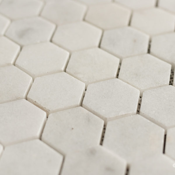 Mosaico in marmo bianco "Esagono 4.8" Lucido