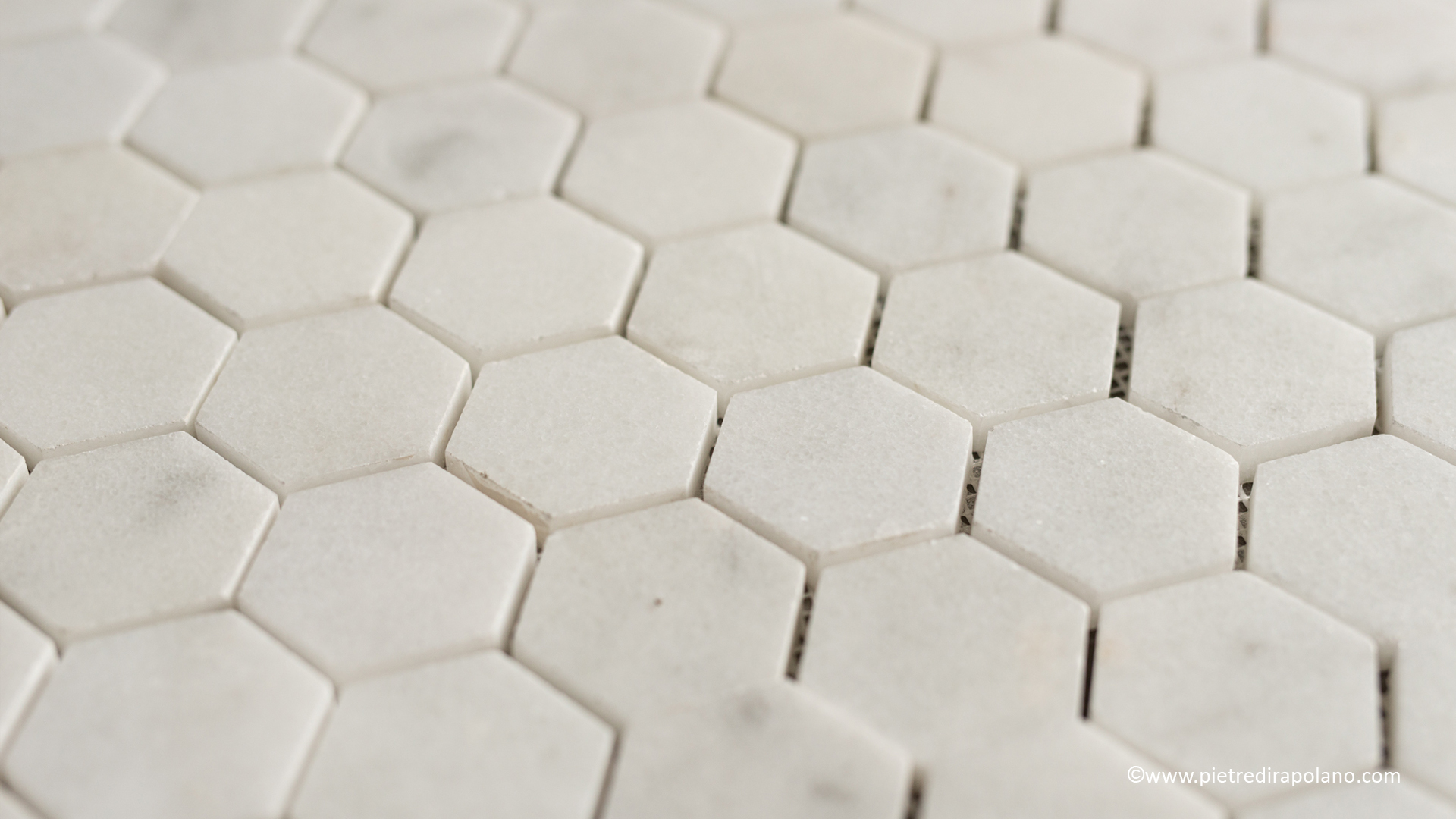 Mosaico in marmo bianco “Esagono 4.8” Lucido