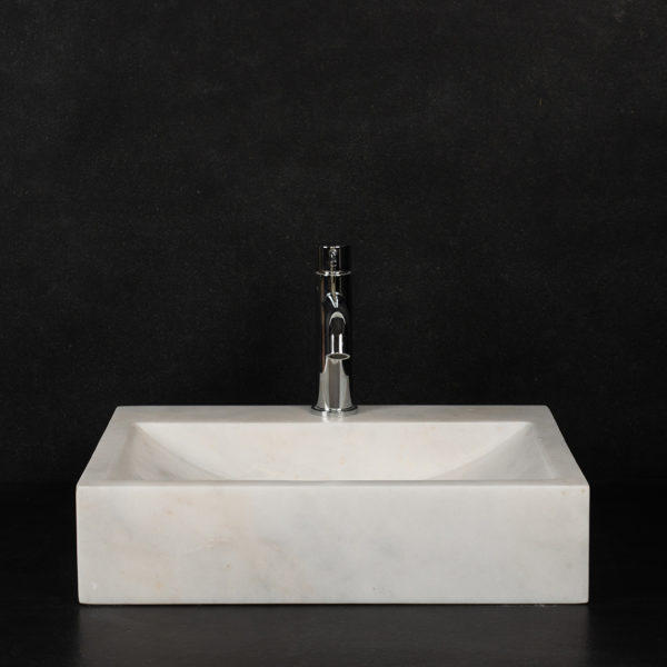 Rechteckiges Waschbecken aus Marmor „Back Bianco CT“